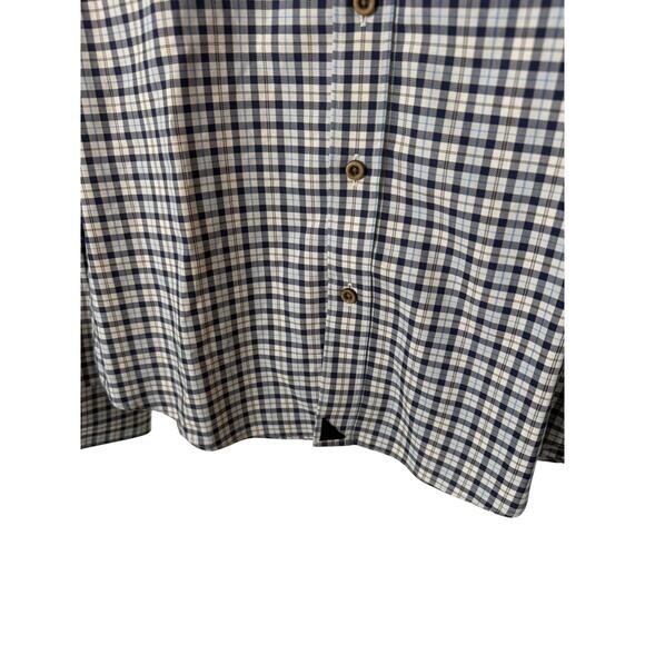 Untuckit Medium Slim Fit Wrinkle Free 100% Cotton Navy Blue Plaid Shirt Medium - Picture 3 of 4